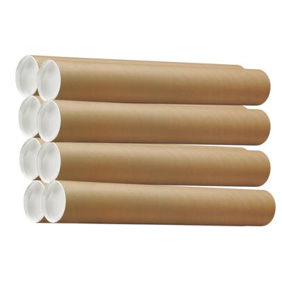 Poster koker - 8x - 650 x 50 mm - bruin - karton - met witte deksel - verzendkokers - delselkoker