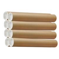 Poster koker - 8x - 650 x 50 mm - bruin - karton - met witte deksel - verzendkokers - delselkoker - thumbnail