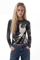 Lange mouwen T-shirt met sculptuur - BLACK - XL