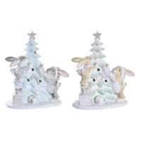 Kerstversiering DKD Home Decor Boomstructuur Hars (13,5 x 8 x 16 cm) (2 Stuks)