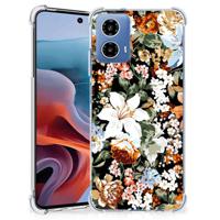 Case voor Motorola Moto G34 Dark Flowers - thumbnail