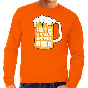 Oranje Het is oranje en wil bier sweater heren