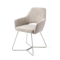 Jesper Home Eetkamerstoel 'Yanai' Beehive Steel, kleur Caramel Grid