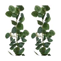 2x stuks groene klimop kunstplant slinger 180 cm - Kunstplanten