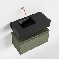 Toiletmeubel Mondiaz Andor | 60 cm | Meubelkleur Army | Lex vrijhangend wastafel Urban Links | Zonder kraangat