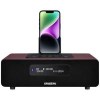 Sangean DDR-38 Radio DAB+, DAB, VHF (FM) Apple-dock, AUX, Bluetooth Acculaadfunctie, Incl. afstandsbediening, Wekfunctie Bruin