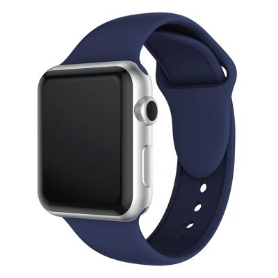 Dubbele klinknagels siliconen horloge Band voor Apple Watch serie 3 & 2 & 1 42mm (donkerblauw)