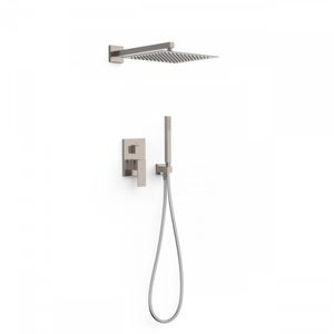 Regendoucheset Inbouw Tres Cuadro Exclusive Met Wandarm en Handdoucheset met Staafhanddouche RVS Tres