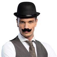 Boland Carnaval verkleed snorren - Aristocraat/Gentleman - zwart - zelfklevende namaak snor   - - thumbnail