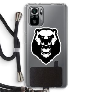 Angry Bear (white): Xiaomi Redmi Note 10S Transparant Hoesje met koord