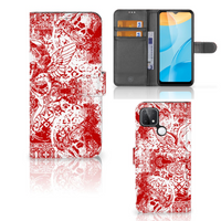 Telefoonhoesje met Naam OPPO A15 Angel Skull Rood