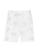 Stella McCartney Kids short à fines rayures - Blanc