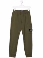 Stone Island Junior pantalon de jogging à patch logo - Vert - thumbnail