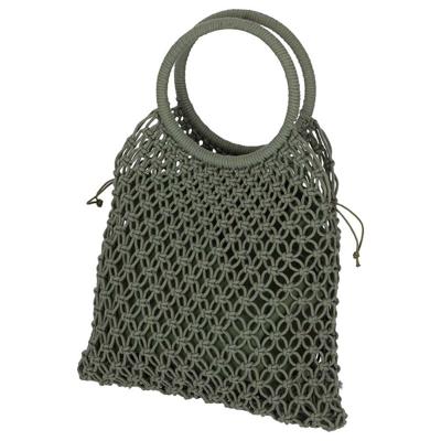 Sarlini handtas/boodschappentas Macram? - groen - polyester/katoen - retro dames tassen