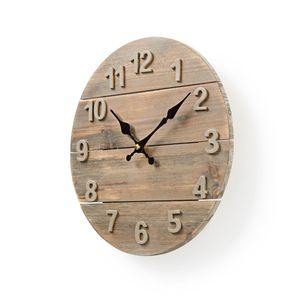 Nedis CLWA002WD30 Ronde Wandklok Diameter 30 Cm Hout