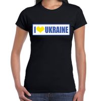 I love Ukraine / Oekraine landen t-shirt zwart dames