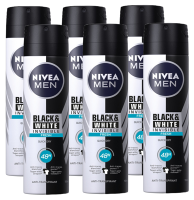 Nivea Men Black & White Invisible Fresh Deodorant Spray Voordeelverpakking