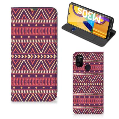 Samsung Galaxy M30s | M21 | Hoesje met Magneet | Aztec Paars