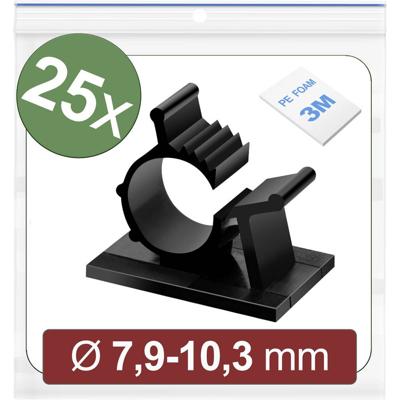 Quadrios 24CA450 Bevestigingssokkel Zelfklevend 24CA450 Bundel-Ø (bereik) 7.9 tot 10.3 mm Zwart 25 stuk(s)