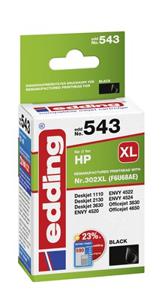 Edding Inktcartridge vervangt HP 302XL, F6U68AE Compatibel Zwart EDD-543 18-543