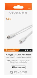 Vivanco USB-kabel USB 2.0 USB-C stekker, Apple Lightning stekker 1.00 m Wit 45281