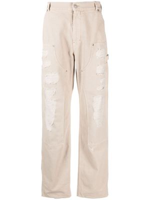 1017 ALYX 9SM pantalon Destroyed à effet usé - Tons neutres