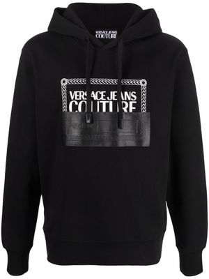 Versace Jeans Couture hoodie en coton à logo imprimé - Noir