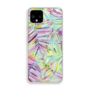Tropical Palms Blue: Pixel 4 Transparant Hoesje