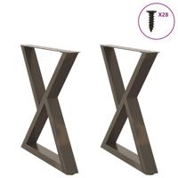 Eettafelpoten 2 st 70x(72-73,3) cm staal naturel