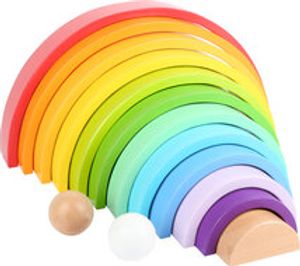 Houten bouwblokken regenboog XL