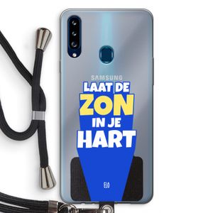 Laat de zon in je hart: Samsung Galaxy A20s Transparant Hoesje met koord