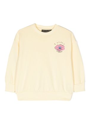 Mini Rodini sweat à broderies coquillages - Jaune