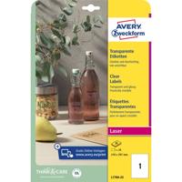 Etiket avery l7784-25 210x297mm transparant 25st | 5 stuks