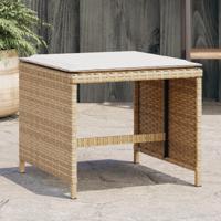 Tuinkrukken 4 st met kussens 40x40x35 cm poly rattan beige