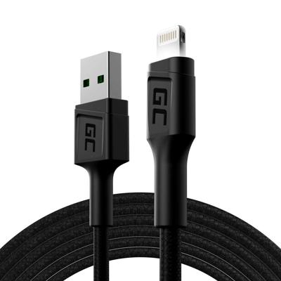 Green Cell KABGC12 Lightning-kabel 2 m Zwart