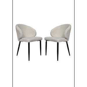 Eetkamerstoel Yuna - Creme - Set van 2