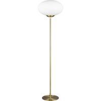 LED Vloerlamp - Trion Otmen - E27 Fitting - 1-lichts - Rond - Mat Messing - Metaal