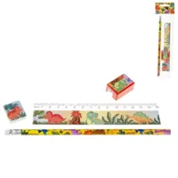 Schrijfset dinosaurus 19 cm set van 4 | 24 stuks