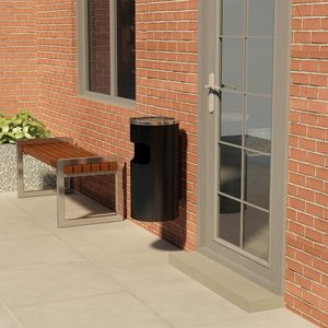 VidaXL Wandasbak/prullenbak 26 l staal zwart