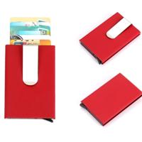 Frosted Antimagnetic effen kleur creditcard houder geld Clip portemonnee grootte: 10*6.6cm(Red) Frosted Antimagnetic effen kleur creditcard houder geld Clip portemonnee grootte: 10*6.6cm(Red)