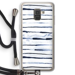 Ink Stripes: Samsung Galaxy A8 (2018) Transparant Hoesje met koord