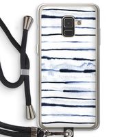 Ink Stripes: Samsung Galaxy A8 (2018) Transparant Hoesje met koord