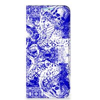 Mobiel BookCase Xiaomi Redmi Note 11/11S Angel Skull Blauw - thumbnail