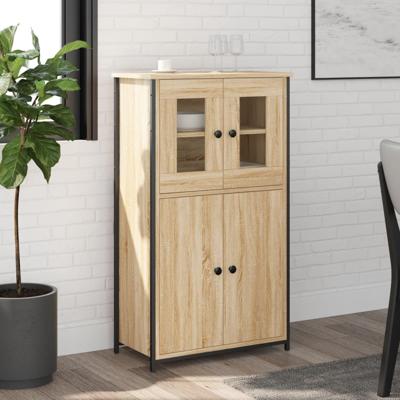Hoge kast 62x32x106,5 cm bewerkt hout sonoma eikenkleurig