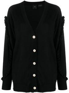 PINKO cardigan en laine à volants - Noir