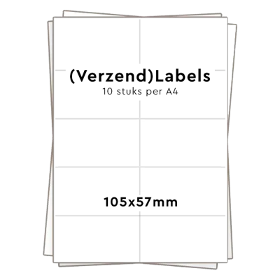 Huismerk 10 stickers per A4 (105x57mm)