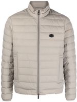 Emporio Armani logo-patch zip-up padded jacket - Gris - thumbnail