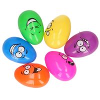 30x stuks Smiley Paaseieren regenboog om te vullen 8 cm - thumbnail