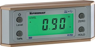 Promat Hellingmeter | 360graden (4 x 90graden) | digitaal | aflezing 0,1graden - 4000858780 4000858780