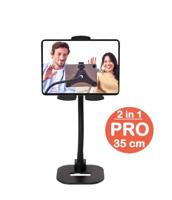 Tablet houder + Telefoonhouder PRO (2 in 1) met voet & 35 cm hals "klein & fijn".